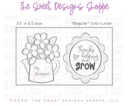 Cookie Cutters - Watering Can with Daisies & Wavy Oval Plaque Set - Set of 2 - Cookie Cutters - The Sweet Designs Shoppe - TSDS - - ALL,Cookie Cutter,Flower,Flowers,Leaves and Flowers,MOM,Mom Plaque,mother,Mothers Day,Plaque,Plaques,PLAQUES HANDLETTERING,Promocode,regular sets,School,School / Graduation,set,STL,Teach,Teacher,Teacher Appreciation,Woodlands Leaves and Flowers