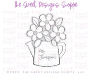 Cookie Cutters - Watering Can with Daisies & Wavy Oval Plaque Set - Set of 2 - Cookie Cutters - The Sweet Designs Shoppe - TSDS - - ALL,Cookie Cutter,Flower,Flowers,Leaves and Flowers,MOM,Mom Plaque,mother,Mothers Day,Plaque,Plaques,PLAQUES HANDLETTERING,Promocode,regular sets,School,School / Graduation,set,STL,Teach,Teacher,Teacher Appreciation,Woodlands Leaves and Flowers