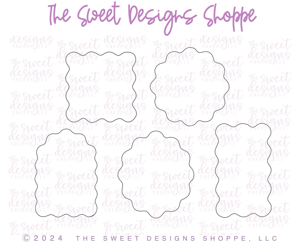 Cookie Cutters - Wavy Shapes Set - Set of 5 - Cookie Cutters - The Sweet Designs Shoppe - TSDS - - ALL,back to school,basic,Basic Shapes,BasicShapes,Birthday,Christmas,Christmas / Winter,Christmas Cookies,Cookie Cutter,Father,Fathers Day,handlettering,Mini Sets,mother,mothers,Mothers Day,Plaques,PLAQUES HANDLETTERING,Promocode,regular sets,School,School / Graduation,set,STL,Teacher,Teacher Appreciation,valentine,Valentines,Wedding