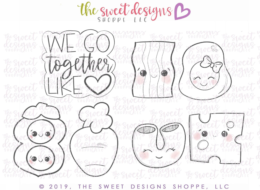Cookie Cutters - We go together... Mini Set (Group A) - Cookie Cutters - The Sweet Designs Shoppe - TSDS - - ALL,Cookie Cutter,Mini Sets,Promocode,set,Valentine,Valentines,Valentines couples