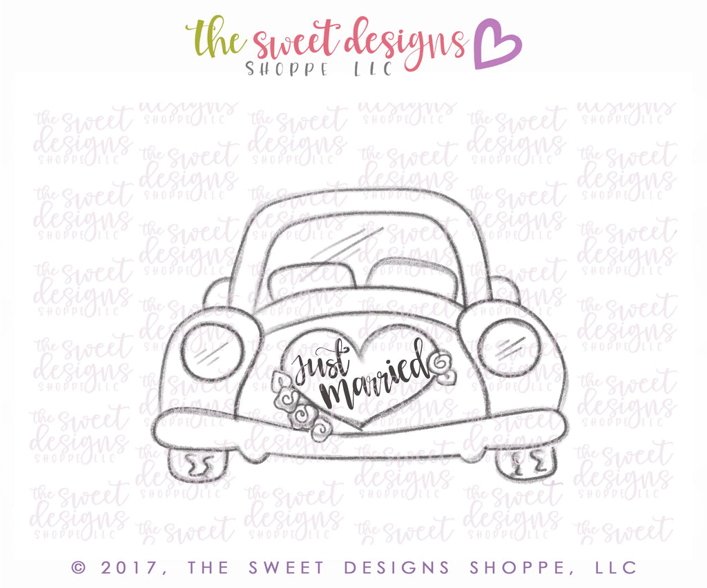 Cookie Cutters - Wedding Car v2- Cookie Cutter - Sweet Designs Shoppe - - ALL, Cookie Cutter, Miscellaneous, Promocode, transportation, Wedding