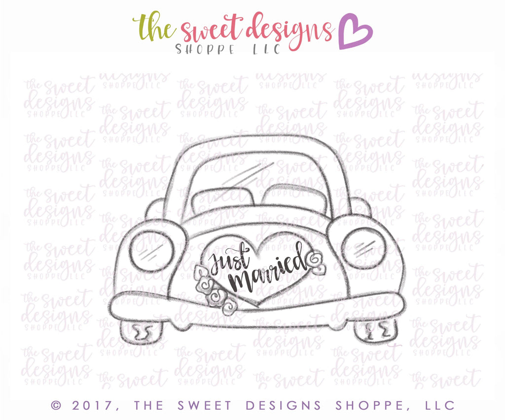 Cookie Cutters - Wedding Car v2- Cookie Cutter - The Sweet Designs Shoppe - - ALL, Cookie Cutter, Miscellaneous, Promocode, transportation, Wedding