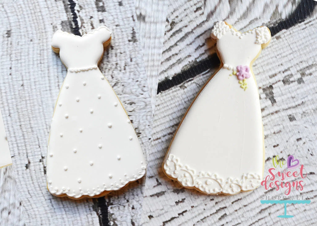 Cookie Cutters - Wedding Dress v2 - Cookie Cutter - The Sweet Designs Shoppe - - ALL, Bachelorette, Bridal Shower, Clothing / Accessories, Cookie Cutter, Fashion, Promocode, Wedding