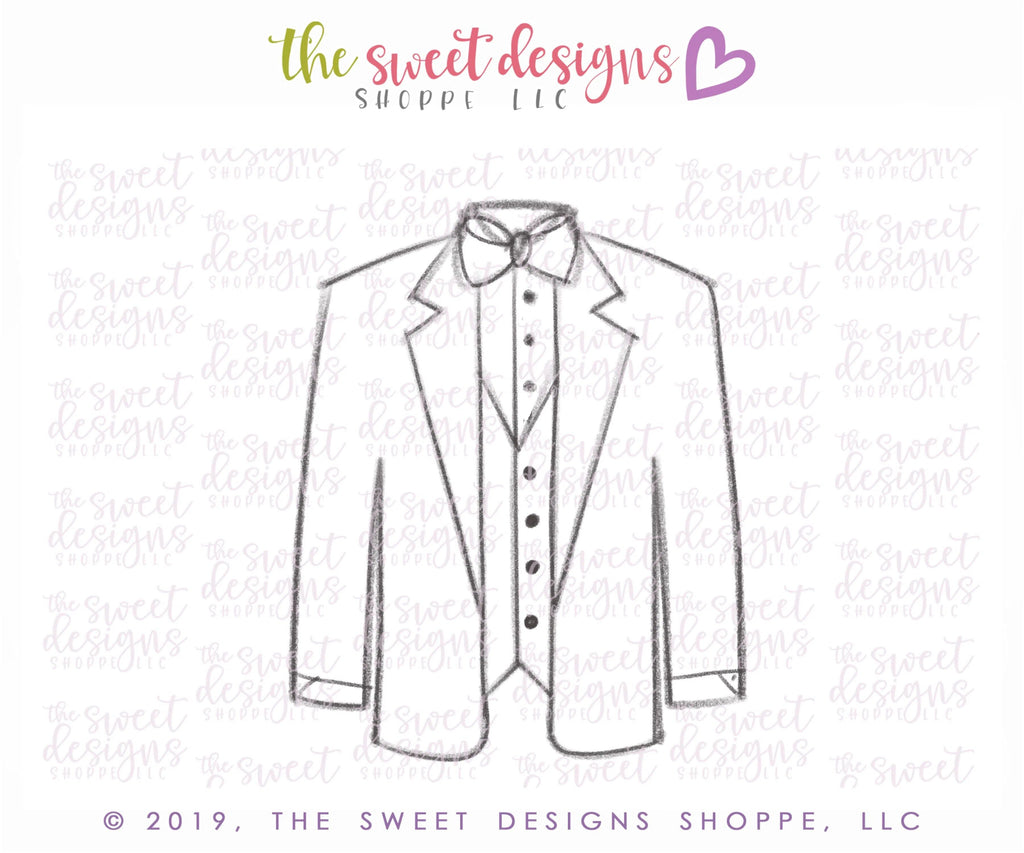 Cookie Cutters - Wedding Jacket v2 - Cookie Cutter - The Sweet Designs Shoppe - TSDS - - ALL,Bachelorette,Bridal Shower,Bride,Clothes,Clothing / Accessories,Cookie Cutter,Fashion,Promocode,tuxedo,Wedding