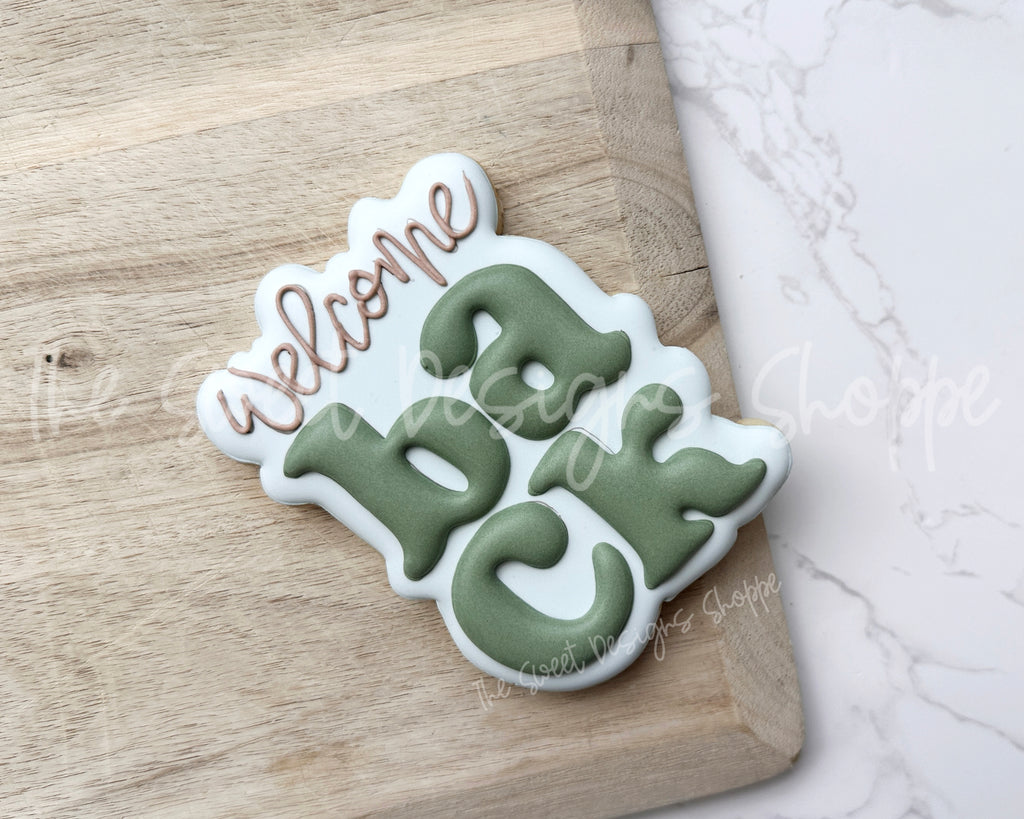 Cookie Cutters - Welcome BACK Plaque - Cookie Cutter - The Sweet Designs Shoppe - TSDS - - ALL,back to school,Cookie Cutter,fall school,Plaque,Plaques,Promocode,School,School / Graduation,School Plaque,school supplies,STL,welcome back plaque