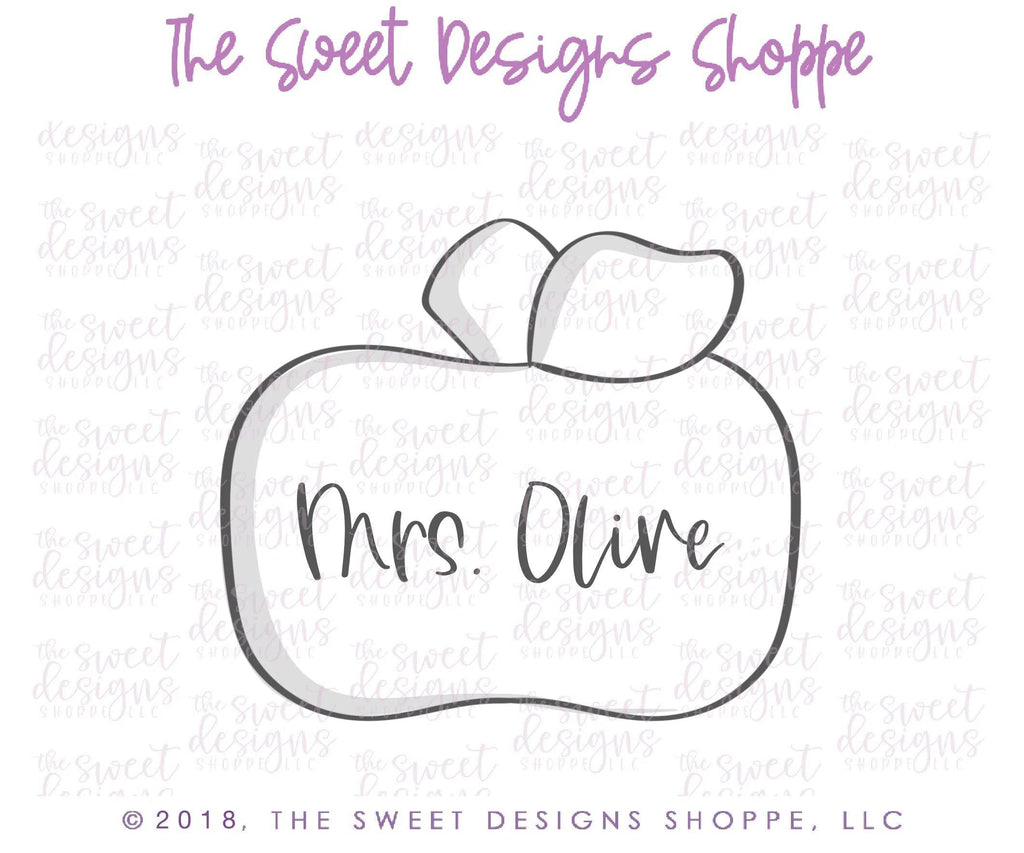 Cookie Cutters - Wide Apple V2 - Cookie Cutter - The Sweet Designs Shoppe - TSDS - - ALL,Apple,Cookie Cutter,Food,Food and Beverage,Food beverages,Fruits and Vegetables,Grad,graduations,Promocode,school,School / Graduation,STL