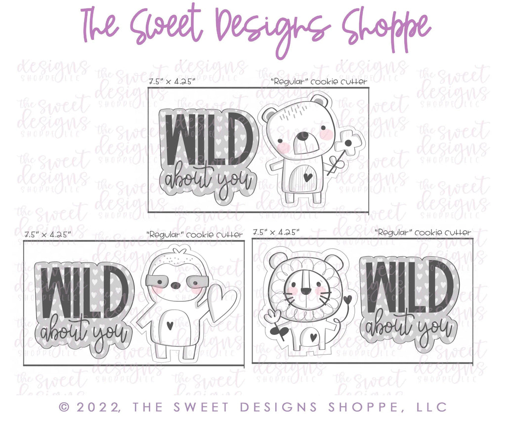 Cookie Cutters - Wild about You Cookie Cutters Set - Set of 4 - Cookie Cutters - The Sweet Designs Shoppe - TSDS - - ALL,Animal,Animals,Animals and Insects,Cookie Cutter,Mini Sets,Promocode,regular sets,set,valentine,Valentine's