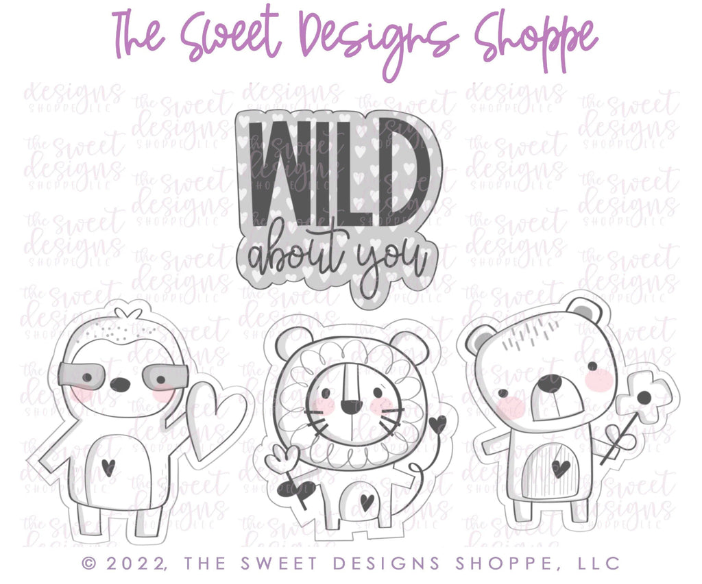 Cookie Cutters - Wild about You Cookie Cutters Set - Set of 4 - Cookie Cutters - The Sweet Designs Shoppe - TSDS - - ALL,Animal,Animals,Animals and Insects,Cookie Cutter,Mini Sets,Promocode,regular sets,set,valentine,Valentine's