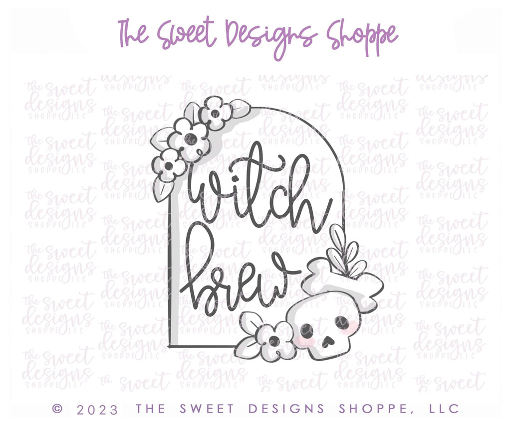 Cookie Cutters - Witch Brew Arch - Cookie Cutter - The Sweet Designs Shoppe - - ALL, arch, Cookie Cutter, halloween, Plaque, Plaques, PLAQUES HANDLETTERING, Promocode