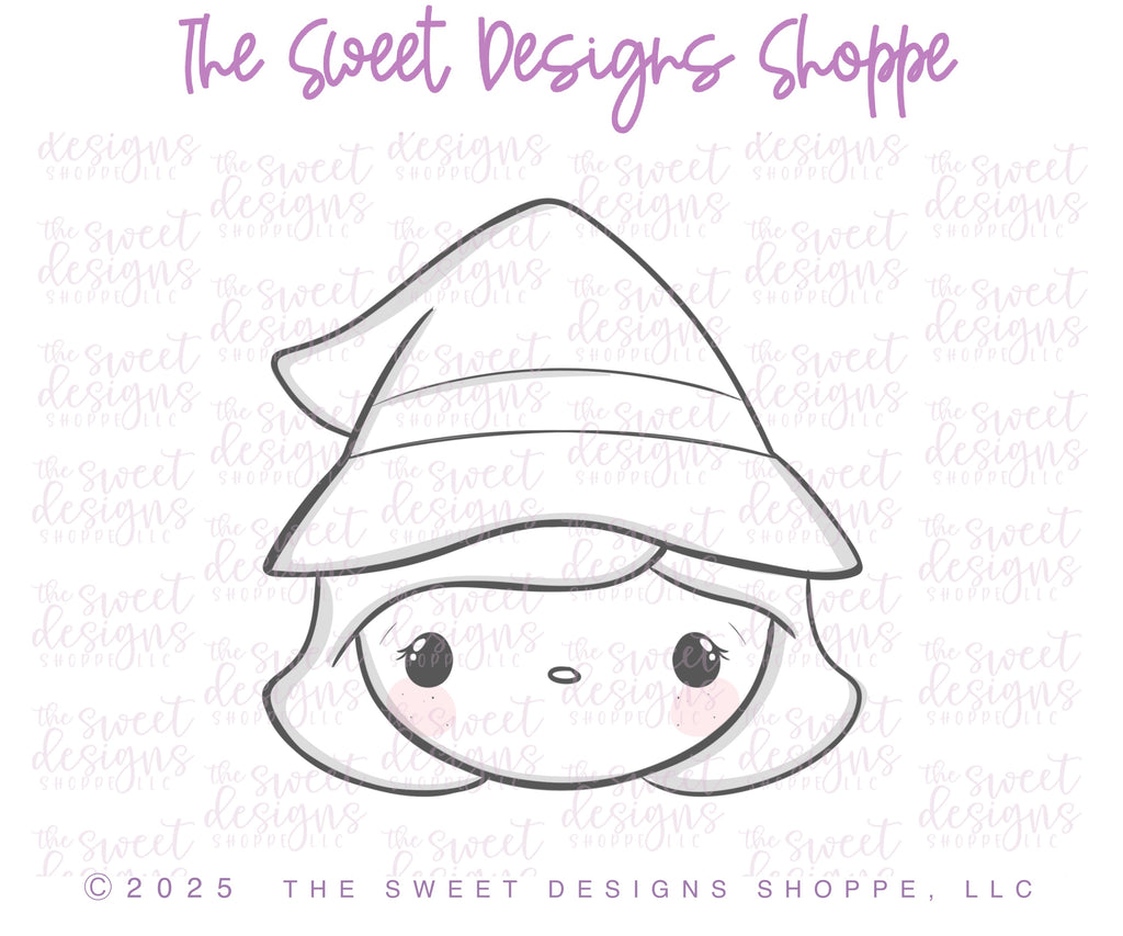 Cookie Cutters - Witch Face with Folded Hat - Cookie Cutter - The Sweet Designs Shoppe - TSDS - - ALL,Cookie Cutter,halloween,happy halloween,Promocode,STL,witch face