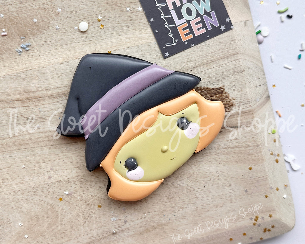 Cookie Cutters - Witch Face with Folded Hat - Cookie Cutter - The Sweet Designs Shoppe - TSDS - - ALL,Cookie Cutter,halloween,happy halloween,Promocode,STL,witch face