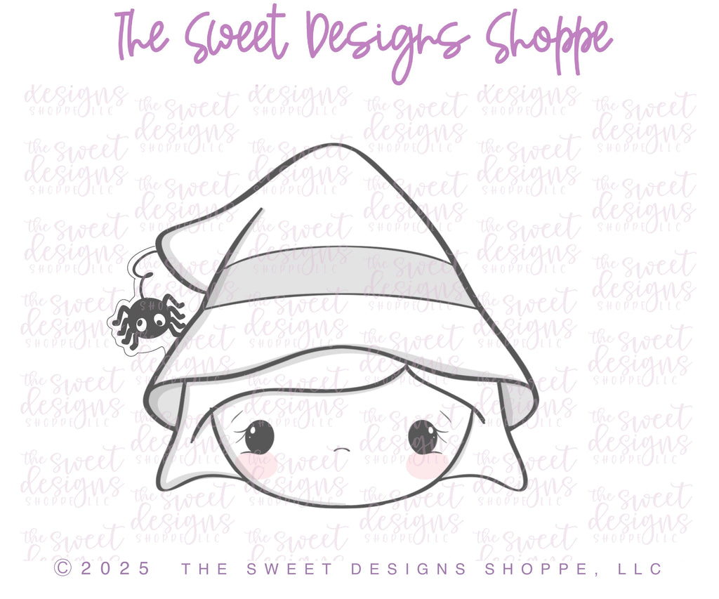 Cookie Cutters - Witch Face with Spider - Cookie Cutter - The Sweet Designs Shoppe - TSDS - - ALL,Cookie Cutter,halloween,happy halloween,Promocode,STL,witch face