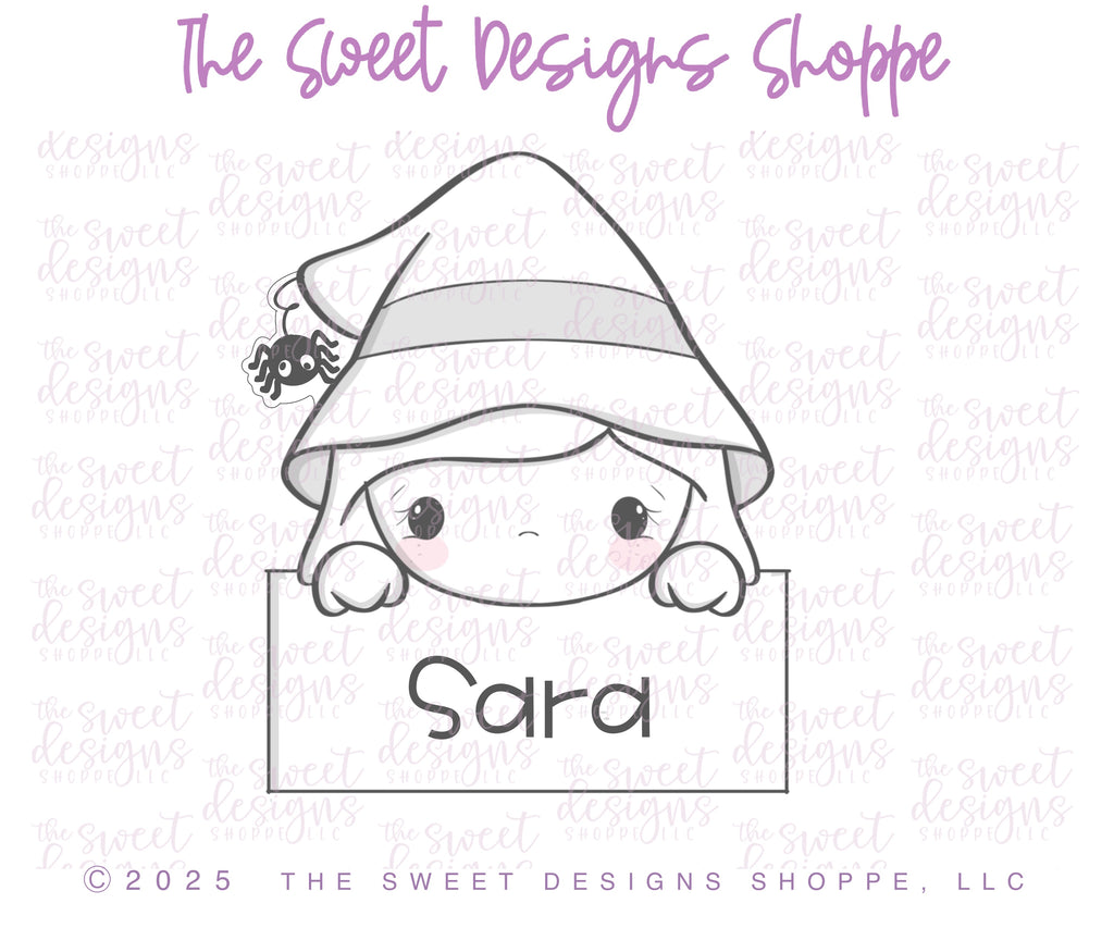 Cookie Cutters - Witch Plaque with Spider - Cookie Cutter - The Sweet Designs Shoppe - TSDS - - ALL,Cookie Cutter,halloween,Halloween Monster Plaques,Plaques,Promocode,STL,witch plaque with spider