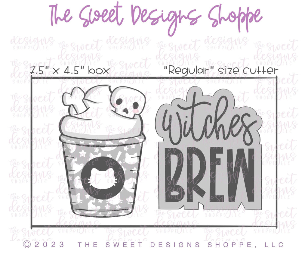 Cookie Cutters - Witches Brew Coffee & Plaque Cookie Cutter Set - 2 Piece Set - Cookie Cutters - The Sweet Designs Shoppe - TSDS - - ALL,Cookie Cutter,halloween,Promocode,regular sets,set,sets