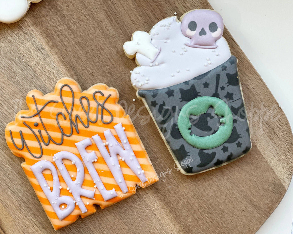 Cookie Cutters - Witches Brew Coffee & Plaque Cookie Cutter Set - 2 Piece Set - Cookie Cutters - The Sweet Designs Shoppe - TSDS - - ALL,Cookie Cutter,halloween,Promocode,regular sets,set,sets