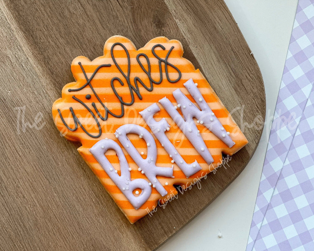 Cookie Cutters - witches BREW Plaque - Cookie Cutter - The Sweet Designs Shoppe - TSDS - - ALL,Cookie Cutter,Fall / Halloween,halloween,handlettering,Plaque,Plaques,PLAQUES HANDLETTERING,Promocode