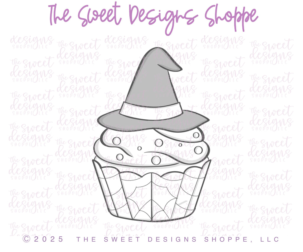 Cookie Cutters - Witchy Cupcake - Cookie Cutter - The Sweet Designs Shoppe - TSDS - - ALL,Cookie Cutter,Cupcake,Fall,Fall / Thanksgiving,fall cupcake,Fall Halloween,Fall Vibes,halloween,Halloween / Fall / Thanksgiving,STL,treats,witchy cupcake