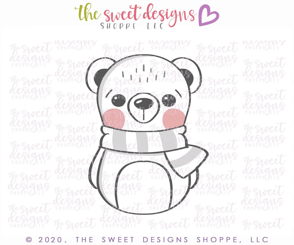 Cookie Cutters - Wobbly Bear with Scarf- Cookie Cutter - The Sweet Designs Shoppe - TSDS - - ALL,Animal,Animals,Animals and Insects,baby toys,Christmas,Christmas / Winter,Christmas Cookies,Cookie Cutter,Promocode,toy,toys,Valentine,Valentines,Valentines couples,wobble