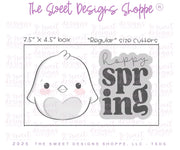 Cookie Cutters - Wobbly Chick & Hoppy SPRING Plaque - Set of 2 - Cookie Cutters - The Sweet Designs Shoppe - TSDS - - ALL,Animal,Animals,Cookie Cutter,Easter,Easter / Spring,PLAQUES HANDLETTERING,Promocode,regular sets,set,STL