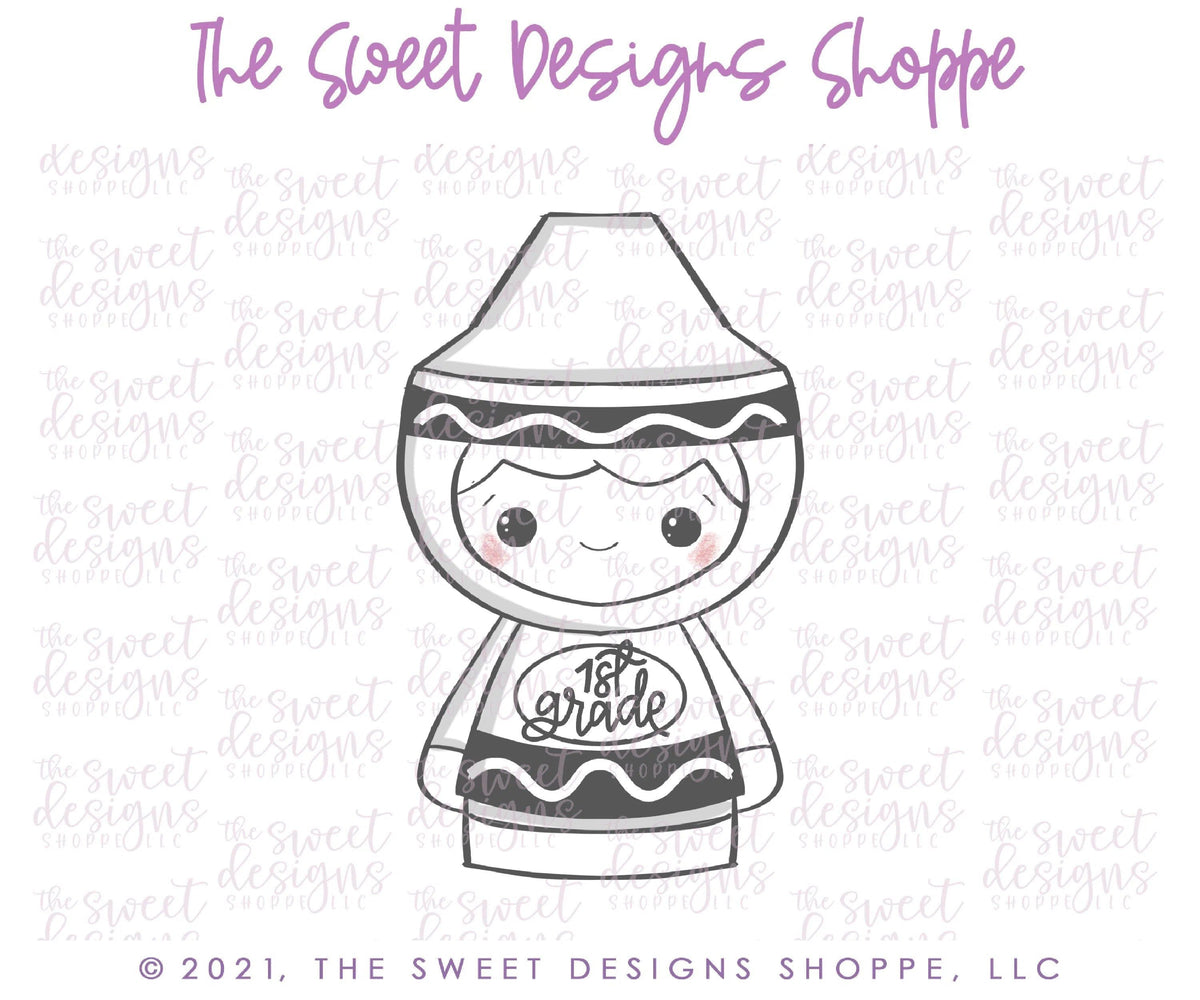 Cookie Cutters - Wobbly Crayon - Cookie Cutter - The Sweet Designs Shoppe - TSDS - - ALL,Baby / Kids,baby toys,back to school,Cookie Cutter,Grad,graduations,kids,Kids / Fantasy,Promocode,School,School / Graduation,School Bus,school supplies,STL,toys