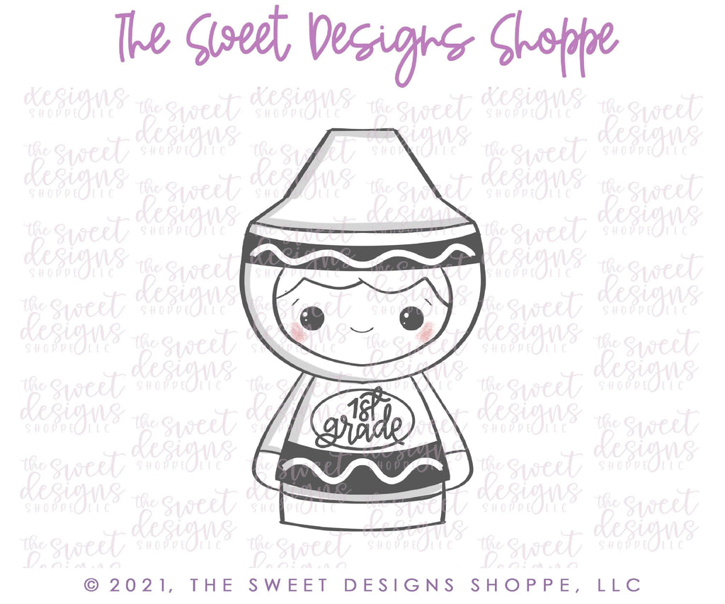 Cookie Cutters - Wobbly Crayon - Cookie Cutter - The Sweet Designs Shoppe - TSDS - - ALL,Baby / Kids,baby toys,back to school,Cookie Cutter,Grad,graduations,kids,Kids / Fantasy,Promocode,School,School / Graduation,School Bus,school supplies,toys