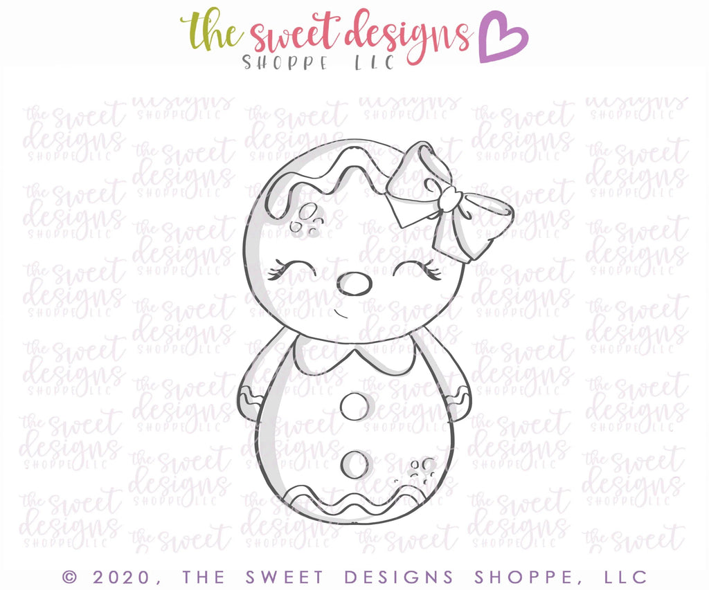 Cookie Cutters - Wobbly Ginger Girl - Cookie Cutter - The Sweet Designs Shoppe - TSDS - - ALL,Christmas,Christmas / Winter,Christmas Cookies,Cookie Cutter,Ginger boy,ginger bread,Ginger girl,Gingerbread,Promocode