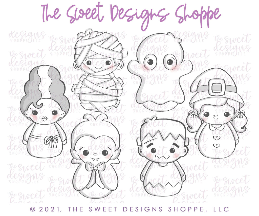 Cookie Cutters - Wobbly Halloween Set - Cookie Cutters - The Sweet Designs Shoppe - TSDS - - ALL,Cookie Cutter,halloween,Halloween set,Halloween Sets,Mini Sets,Promocode,regular sets,set,STL