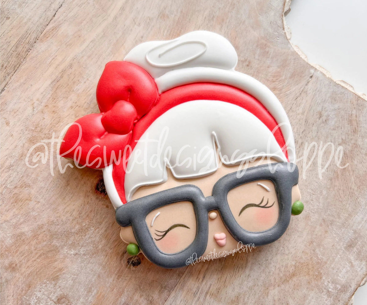 Cookie Cutters - Wobbly Mrs. Claus Face - Cookie Cutter - The Sweet Designs Shoppe - TSDS - - ALL,baby toys,Christmas,Christmas / Winter,Christmas Cookies,Cookie Cutter,Promocode,Santa,STL,toy,toys,wobble