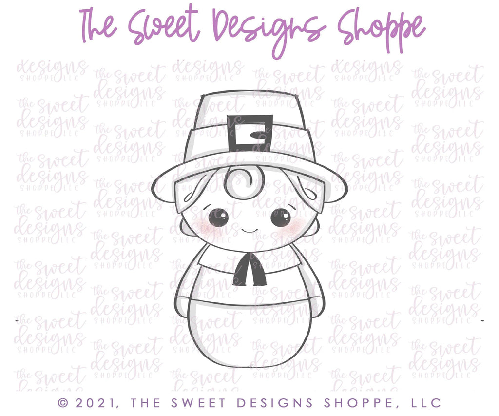 Cookie Cutters - Wobbly Pilgrim Boy - Cookie Cutter - The Sweet Designs Shoppe - TSDS - - ALL,Cookie Cutter,Fall,Fall / Thanksgiving,Promocode,thanksgiving,wobble