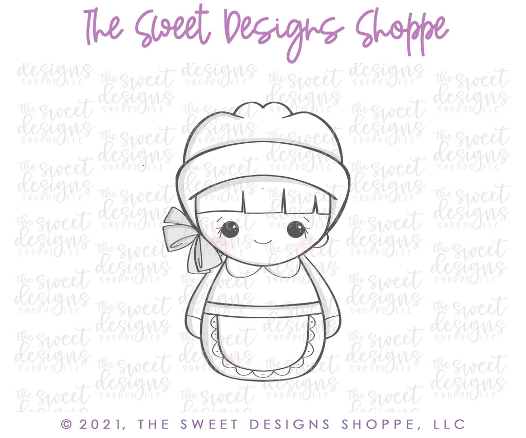 Cookie Cutters - Wobbly Pilgrim Girl - Cookie Cutter - The Sweet Designs Shoppe - TSDS - - ALL,Cookie Cutter,Fall,Fall / Thanksgiving,Promocode,thanksgiving,wobble