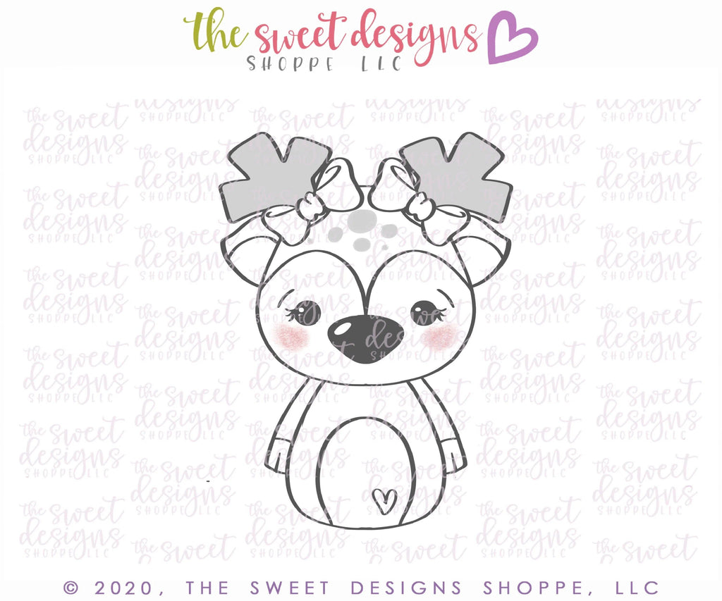 Cookie Cutters - Wobbly Reindeer Girl - Cookie Cutter - The Sweet Designs Shoppe - TSDS - - ALL,Animal,Animals,Animals and Insects,baby toys,Christmas,Christmas / Winter,Christmas Cookies,Cookie Cutter,Promocode,toy,toys,wobble