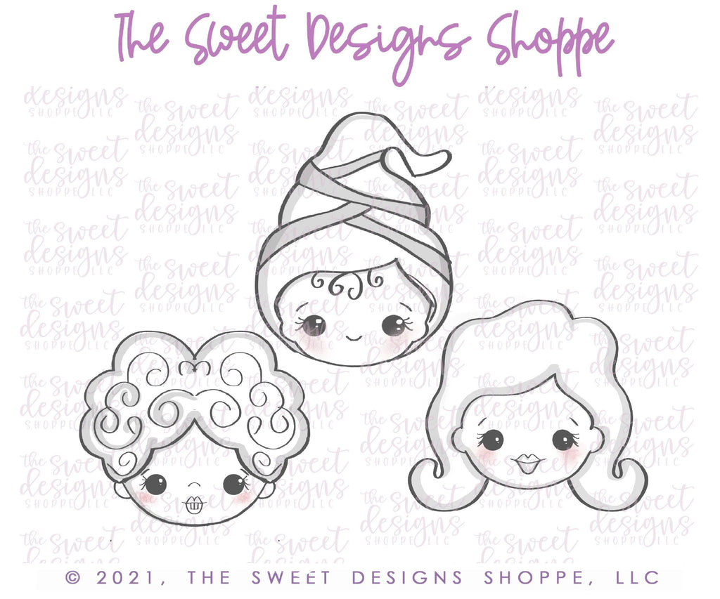 Cookie Cutters - Wobbly Witch Sisters Face Set - Cookie Cutters - The Sweet Designs Shoppe - TSDS - - ALL,Cookie Cutter,halloween,Halloween set,Halloween Sets,Hocus Pocus,Mini Sets,Promocode,regular sets,Sanders Sisters,set