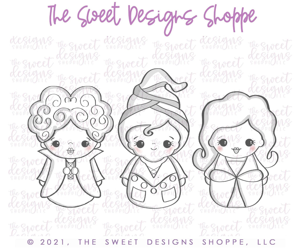 Cookie Cutters - Wobbly Witch Sisters Set - Cookie Cutters - The Sweet Designs Shoppe - TSDS - - ALL,Cookie Cutter,halloween,Halloween set,Halloween Sets,Hocus pocus,Mini Sets,Promocode,regular sets,sanders sisters,set