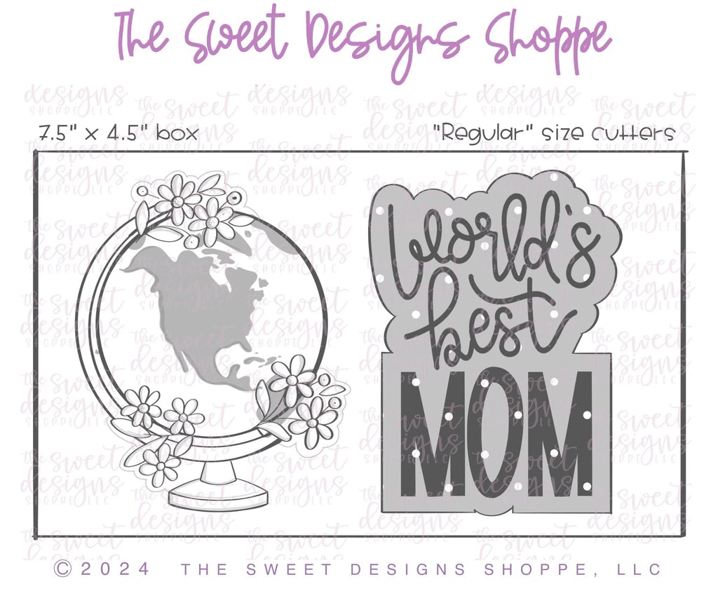 Cookie Cutters - World's Best MOM Cookie Cutter Set - Set of 2 - Cookie Cutters - Sweet Designs Shoppe - - ALL, Cookie Cutter, Flower, Flowers, Leaves and Flowers, MOM, Mom Plaque, mother, Mothers Day, Plaque, Plaques, PLAQUES HANDLETTERING, Promocode, regular sets, set, Trees Leaves and Flowers