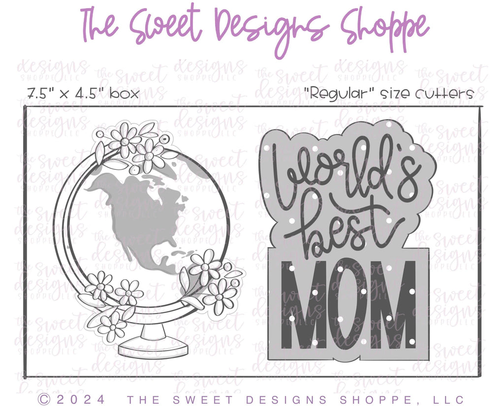 Cookie Cutters - World's Best MOM Cookie Cutter Set - Set of 2 - Cookie Cutters - Sweet Designs Shoppe - - ALL, Cookie Cutter, Flower, Flowers, Leaves and Flowers, MOM, Mom Plaque, mother, Mothers Day, new, Plaque, Plaques, PLAQUES HANDLETTERING, Promocode, regular sets, set, Trees Leaves and Flowers