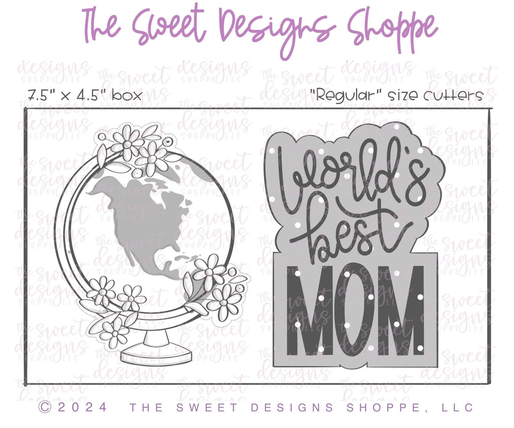 Cookie Cutters - World's Best MOM Cookie Cutter Set - Set of 2 - Cookie Cutters - The Sweet Designs Shoppe - - ALL, Cookie Cutter, Flower, Flowers, Leaves and Flowers, MOM, Mom Plaque, mother, Mothers Day, Plaque, Plaques, PLAQUES HANDLETTERING, Promocode, regular sets, set, Trees Leaves and Flowers