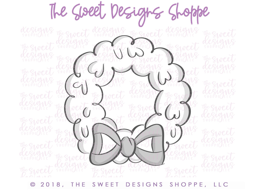 Cookie Cutters - Wreath with Bow V2- Cookie Cutter - The Sweet Designs Shoppe - TSDS - - ALL,Christmas,Christmas / Winter,Cookie Cutter,Decoration,Promocode,Trees Leaves and Flowers,Winter,Wreath