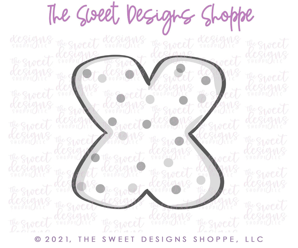 Cookie Cutters - X Frosted Cracker- Cookie Cutter - The Sweet Designs Shoppe - - ALL, Cookie Cutter, cracker, Fonts, Frosted Cracker, letter, Promocode, Spring, Valentine, Valentines