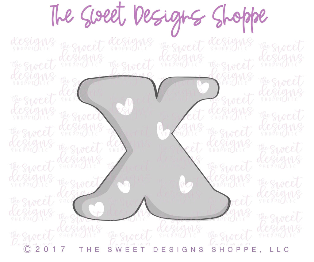 Cookie Cutters - X-Hugs v2- Cookie Cutter - Sweet Designs Shoppe - - ALL, Cookie Cutter, Fonts, letter, Promocode, Spring, Valentine, Valentines