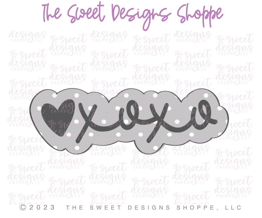 Cookie Cutters - xoxo Plaque - Cookie Cutter - The Sweet Designs Shoppe - TSDS - - ALL,Cookie Cutter,I love you,Love,love you beary much,Plaque,Plaques,PLAQUES HANDLETTERING,Promocode,STL,valentines