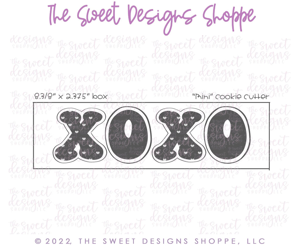 Cookie Cutters - XOXO Retro Cookie Cutters Set - Set of 2 - Cookie Cutters - Sweet Designs Shoppe - - ALL, Cookie Cutter, groovy, letter, Lettering, Letters, letters and numbers, Mini Sets, Promocode, regular sets, Retro, set, text, valentine, Valentine's