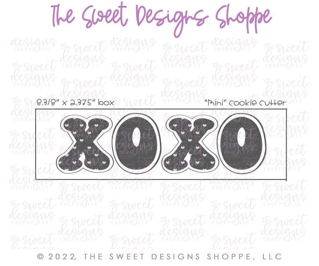 Cookie Cutters - XOXO Retro Cookie Cutters Set - Set of 2 - Cookie Cutters - The Sweet Designs Shoppe - TSDS - - ALL,Cookie Cutter,groovy,letter,Lettering,Letters,letters and numbers,Mini Sets,Promocode,regular sets,Retro,set,STL,text,valentine,Valentine's