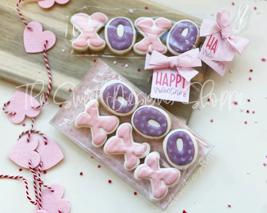 Cookie Cutters - XOXO Retro Cookie Cutters Set - Set of 2 - Cookie Cutters - The Sweet Designs Shoppe - TSDS - - ALL,Cookie Cutter,groovy,letter,Lettering,Letters,letters and numbers,Mini Sets,Promocode,regular sets,Retro,set,STL,text,valentine,Valentine's