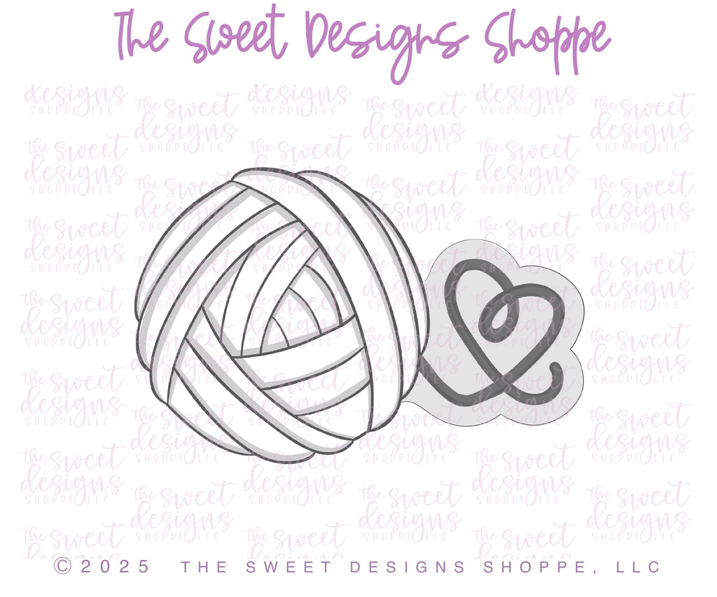Cookie Cutters - Yarn with Heart - Cookie Cutter - The Sweet Designs Shoppe - TSDS - - ALL,Animal,Animals,hobbie,Hobbies,hobby,knitting,pet toy,pets,Promocode,STL,toys