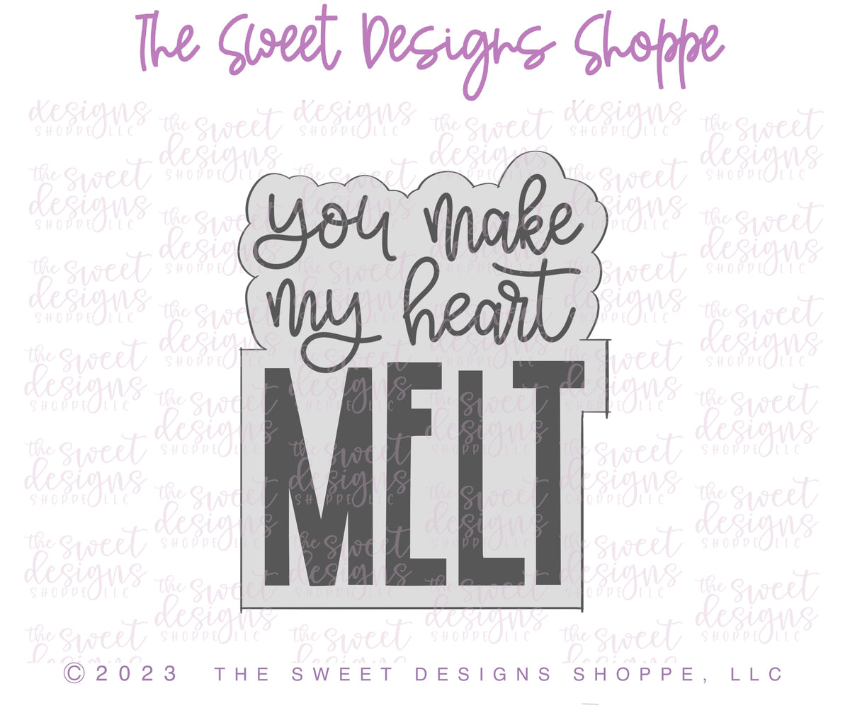 Cookie Cutters - You make my heart MELT Plaque & Melted Ice Cream Cookie Cutter - Set of 2 - Cookie Cutters - The Sweet Designs Shoppe - TSDS - - ALL,Cookie Cutter,Food,Food & Beverages,Food and Beverage,Love,Mini Sets,Plaque,Plaques,PLAQUES HANDLETTERING,Promocode,regular sets,set,Sweets,valentine,valentines