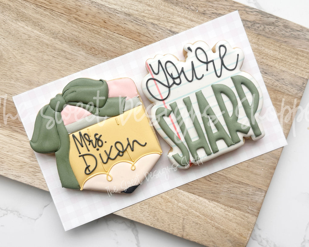 Cookie Cutters - You're Sharp Set - Set of 2 - Cookie Cutters - The Sweet Designs Shoppe - TSDS - - ALL,back to school,Cookie Cutter,Nurse,Nurse Appreciation,Plaque,Plaques,PLAQUES HANDLETTERING,Promocode,regular sets,School,School / Graduation,school supplies,set,STL,Teach,Teacher,Teacher Appreciation