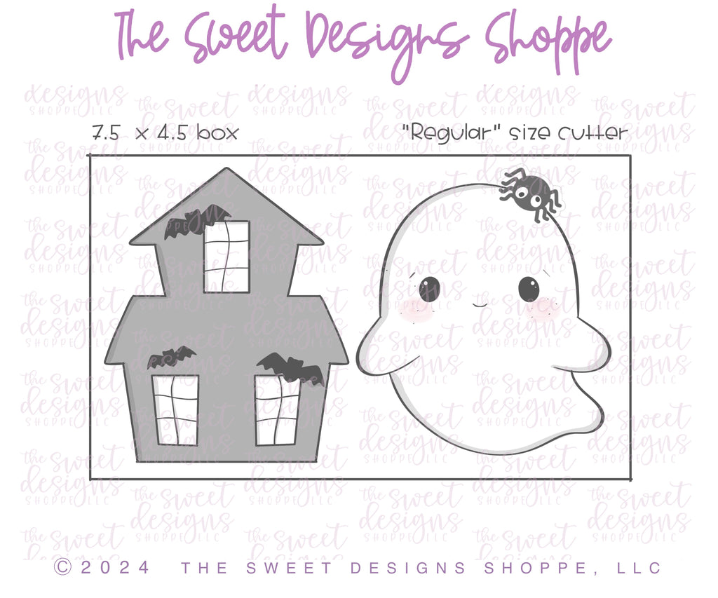 Cookie Cutters - You've been BOOED! Cookie Cutters Set - Set of 3 - Cookie Cutters - The Sweet Designs Shoppe - TSDS - - ALL,Cookie Cutter,Ghost,halloween,haunted house,Mini Sets,Promocode,regular sets,set,STL