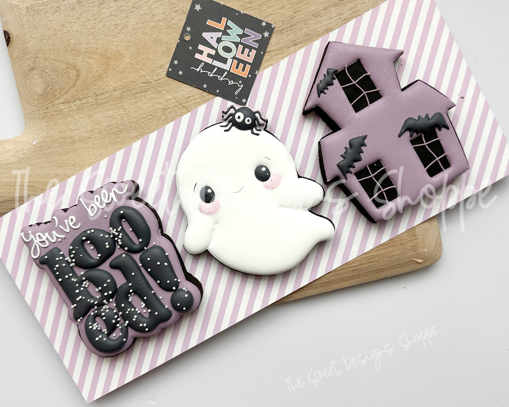 Cookie Cutters - You've been BOOED! Cookie Cutters Set - Set of 3 - Cookie Cutters - The Sweet Designs Shoppe - TSDS - - ALL,Cookie Cutter,Ghost,halloween,haunted house,Mini Sets,Promocode,regular sets,set,STL