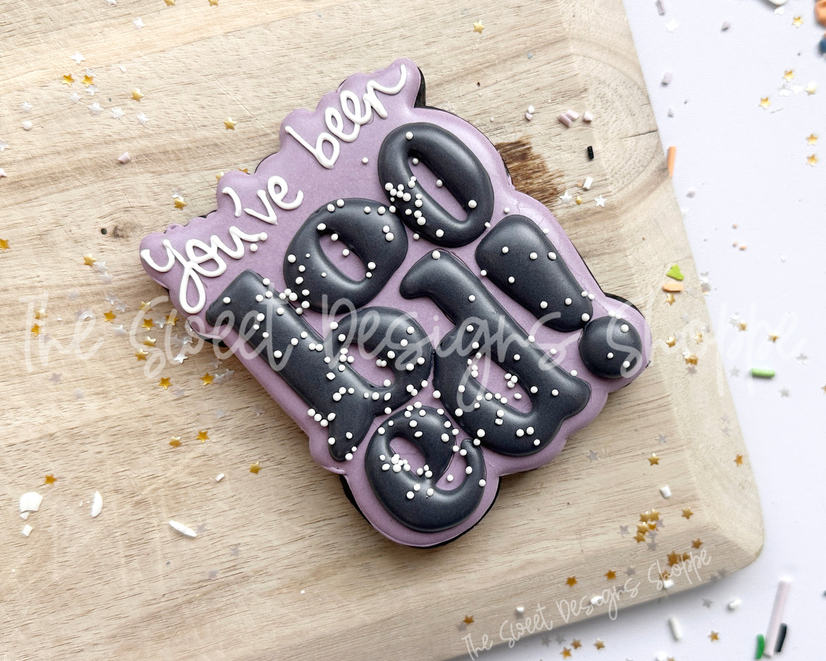 Cookie Cutters - you've been BOOED! Plaque - Cookie Cutter - The Sweet Designs Shoppe - TSDS - - ALL,Boo! plaque,Cookie Cutter,halloween,Plaque,Plaques,PLAQUES HANDLETTERING,Promocode,STL,trick or treat,you've been booed! plaque