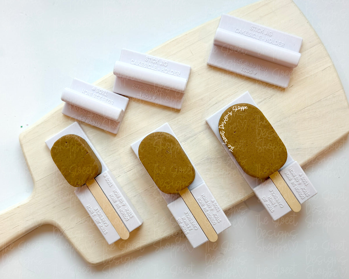 Decorating Tools - Cakesicle STICK JIG - Alignment Tool - Flat Stick (4.5" Length) - Dough Thickness: 3/4" ( SELECT OPTIONS: 2 DROP-DOWNS) - The Sweet Designs Shoppe - TSDS - - ALL,Cake Pop,Cake Pop Stick Jig,Holder,new,Popper,Promocode,Stick Alignment Tool,Stick assist,Stick Jig,STL